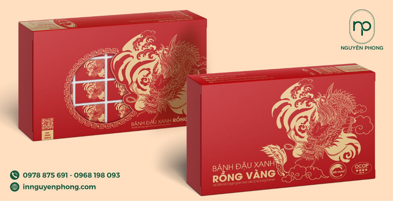 mẫu hộp bánh đậu xanh cao cấp ấn tượng